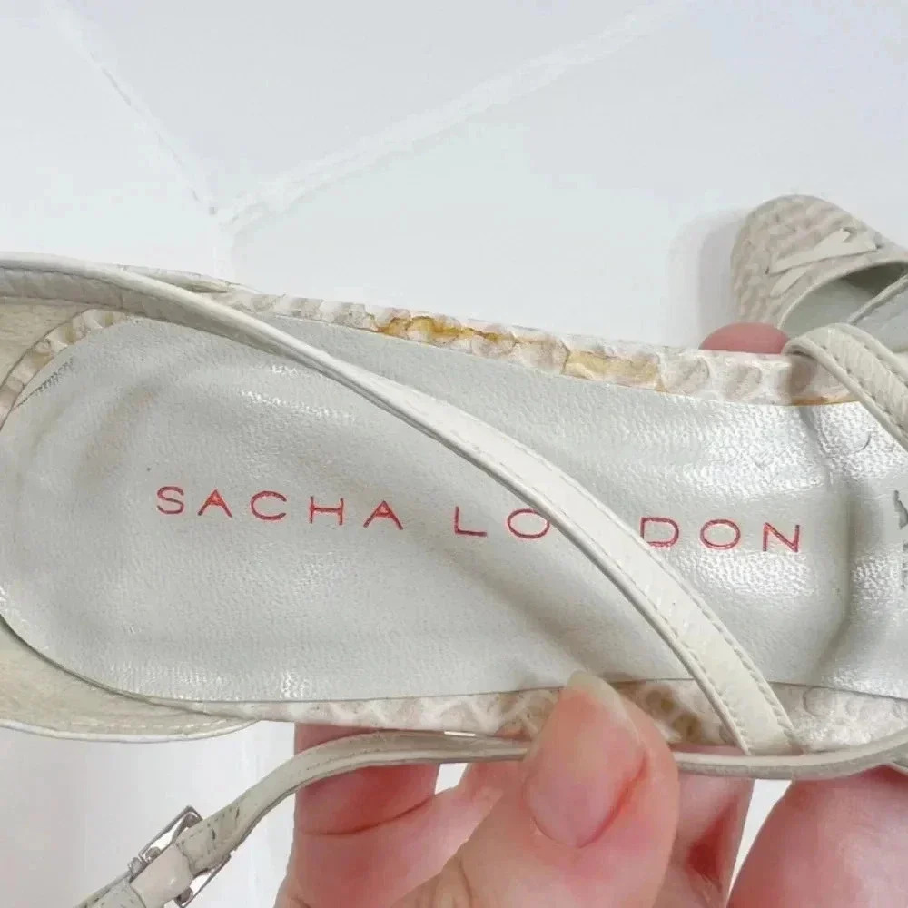 Vintage Sacha London Snakeskin Lace Up Heels Size 7.5 - Picture 6 of 13